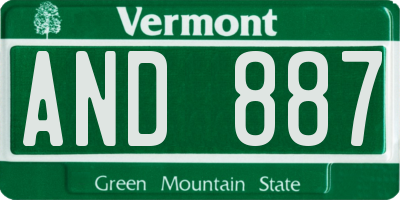 VT license plate AND887