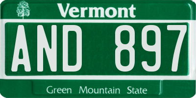 VT license plate AND897