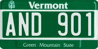 VT license plate AND901