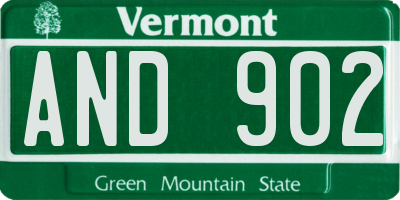 VT license plate AND902