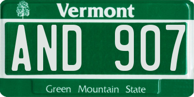 VT license plate AND907