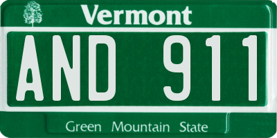 VT license plate AND911