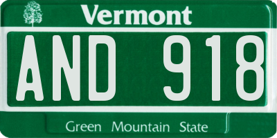 VT license plate AND918