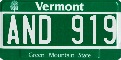 VT license plate AND919