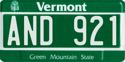VT license plate AND921