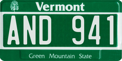 VT license plate AND941