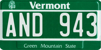 VT license plate AND943