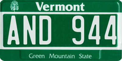 VT license plate AND944