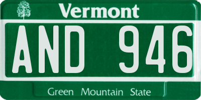 VT license plate AND946