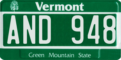 VT license plate AND948