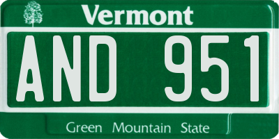 VT license plate AND951