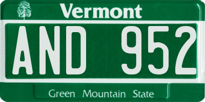 VT license plate AND952