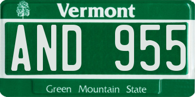 VT license plate AND955