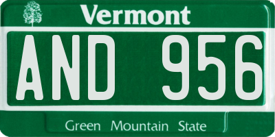 VT license plate AND956