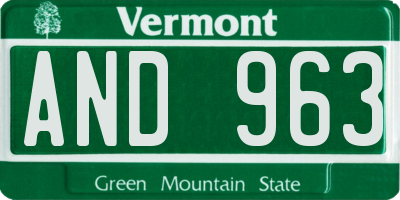 VT license plate AND963