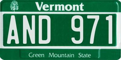 VT license plate AND971