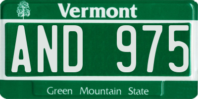 VT license plate AND975