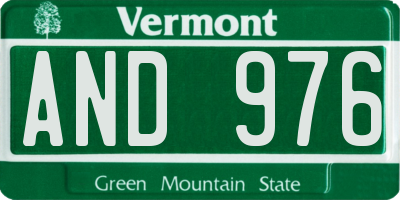 VT license plate AND976