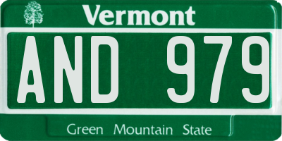 VT license plate AND979