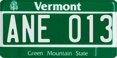 VT license plate ANE013