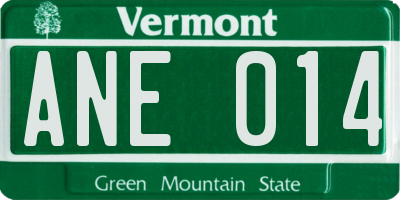 VT license plate ANE014
