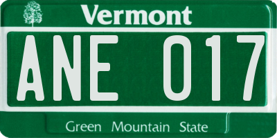 VT license plate ANE017
