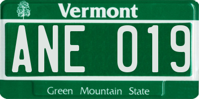 VT license plate ANE019