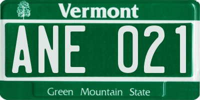 VT license plate ANE021