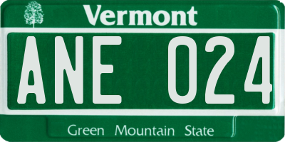 VT license plate ANE024