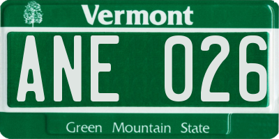 VT license plate ANE026