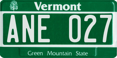 VT license plate ANE027