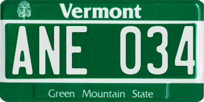 VT license plate ANE034
