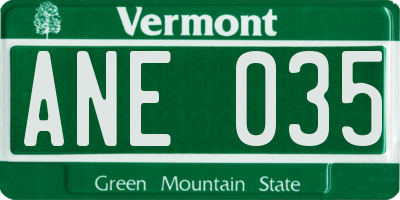 VT license plate ANE035