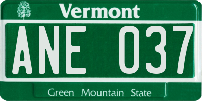 VT license plate ANE037