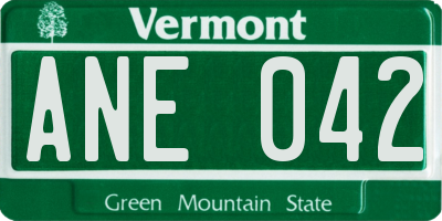 VT license plate ANE042