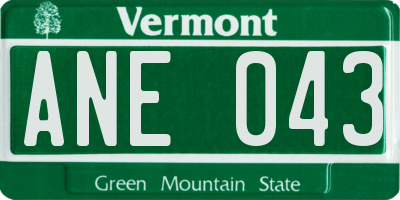 VT license plate ANE043