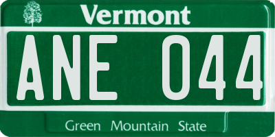 VT license plate ANE044