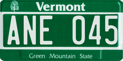 VT license plate ANE045