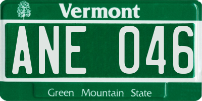 VT license plate ANE046