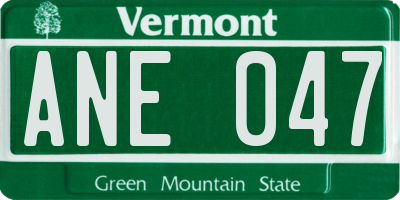 VT license plate ANE047
