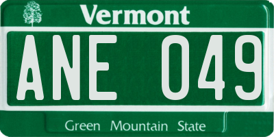 VT license plate ANE049