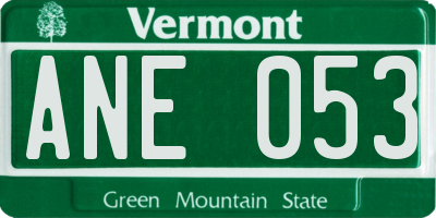 VT license plate ANE053