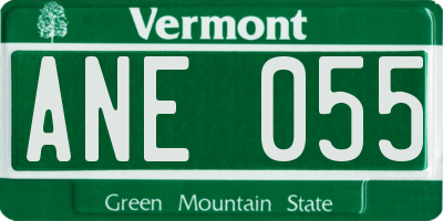 VT license plate ANE055