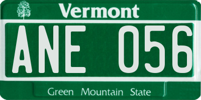 VT license plate ANE056