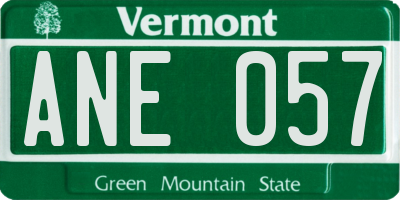 VT license plate ANE057