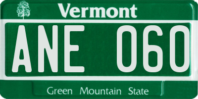 VT license plate ANE060
