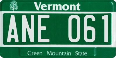 VT license plate ANE061