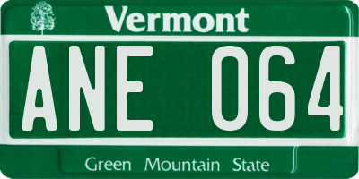 VT license plate ANE064