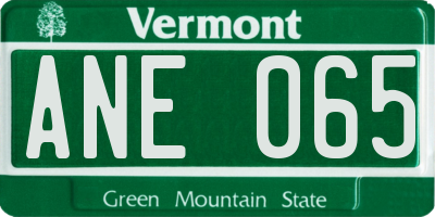 VT license plate ANE065
