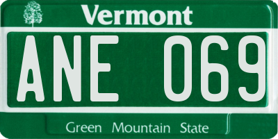 VT license plate ANE069